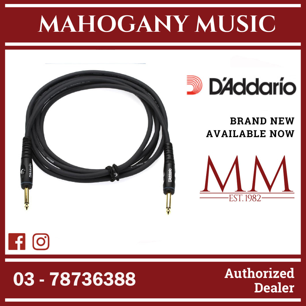 D’Addario PW-G-15 Custom Series Instrument Cable, Straight to Straight, 15 ft.