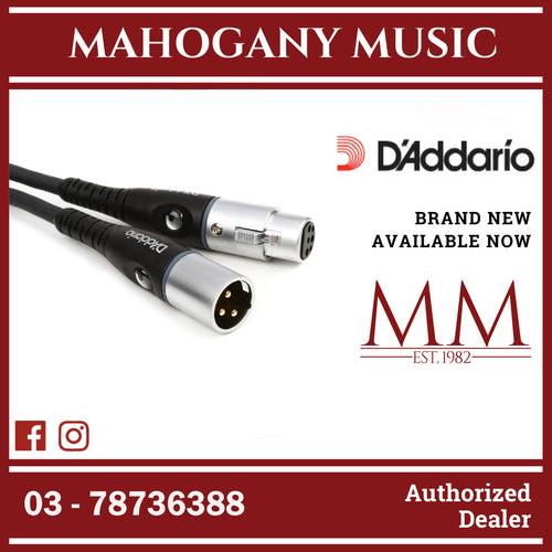 D’Addario PW-M-25 Custom Series Microphone Cable, XLR male – XLR female, 25 ft.