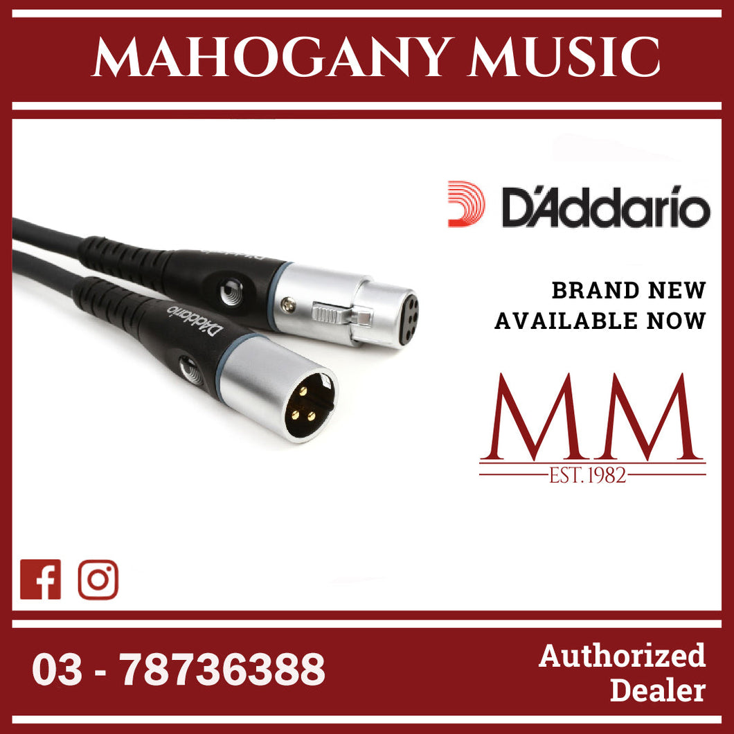 D’Addario PW-M-25 Custom Series Microphone Cable, XLR male – XLR female, 25 ft.