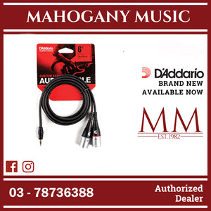 D'Addario PW-MPXLR-06 Custom Series 1/8 Inch To Dual XLR Audio Cable, 6ft.