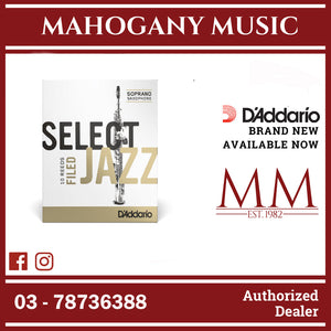D'Addario RSF10SSX2S Select Jazz Soprano Filed Saxophone Reeds, Strength 2 Soft, 10-Pack