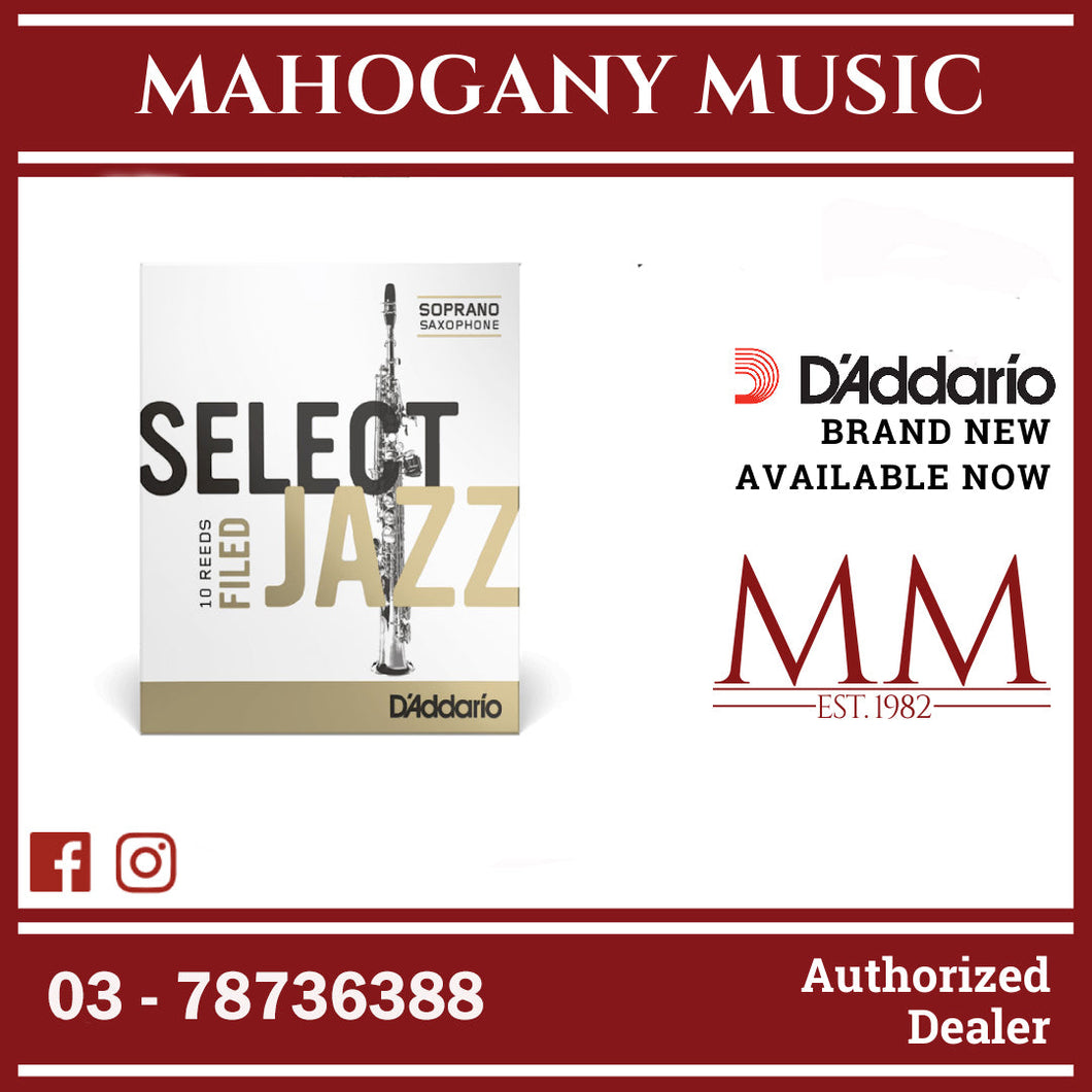 D'Addario RSF10SSX2S Select Jazz Soprano Filed Saxophone Reeds, Strength 2 Soft, 10-Pack