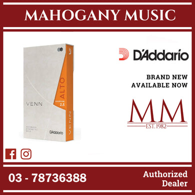 D’Addario VAS0125G2 VENN Alto Saxophone Reeds, Strength 2.5, 1-Pack