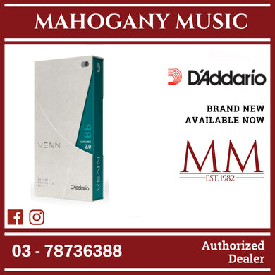 D’Addario VBB0120G2 VENN Bb Clarinet Reeds, Strength 2.0, 1-Pack