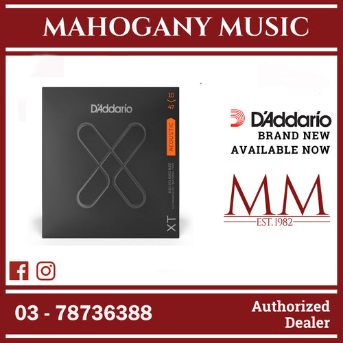 D'Addario XTABR1047 XT 80/20 Bronze Coated Acoustic Guitar Strings, Extra Light, 10-47 Gauge