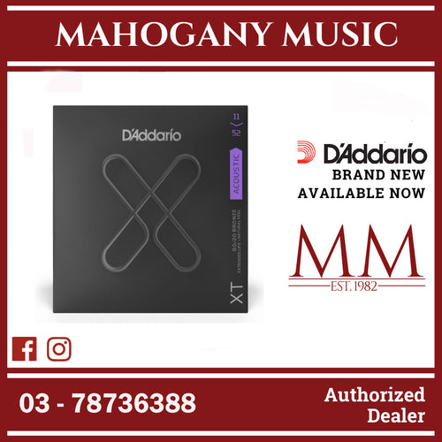 D'Addario XTABR1152 XT 80/20 Bronze Coated Acoustic Guitar Strings, Custom Light, 11-52 Gauge