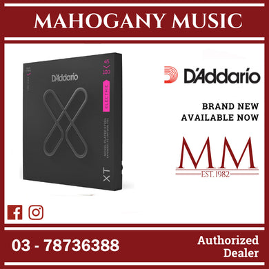 D’Addario XTB45100 XT Nickel Plated Steel Coated Electric Bass Strings, Regular Light, Long Scale, 45-100 Gauge