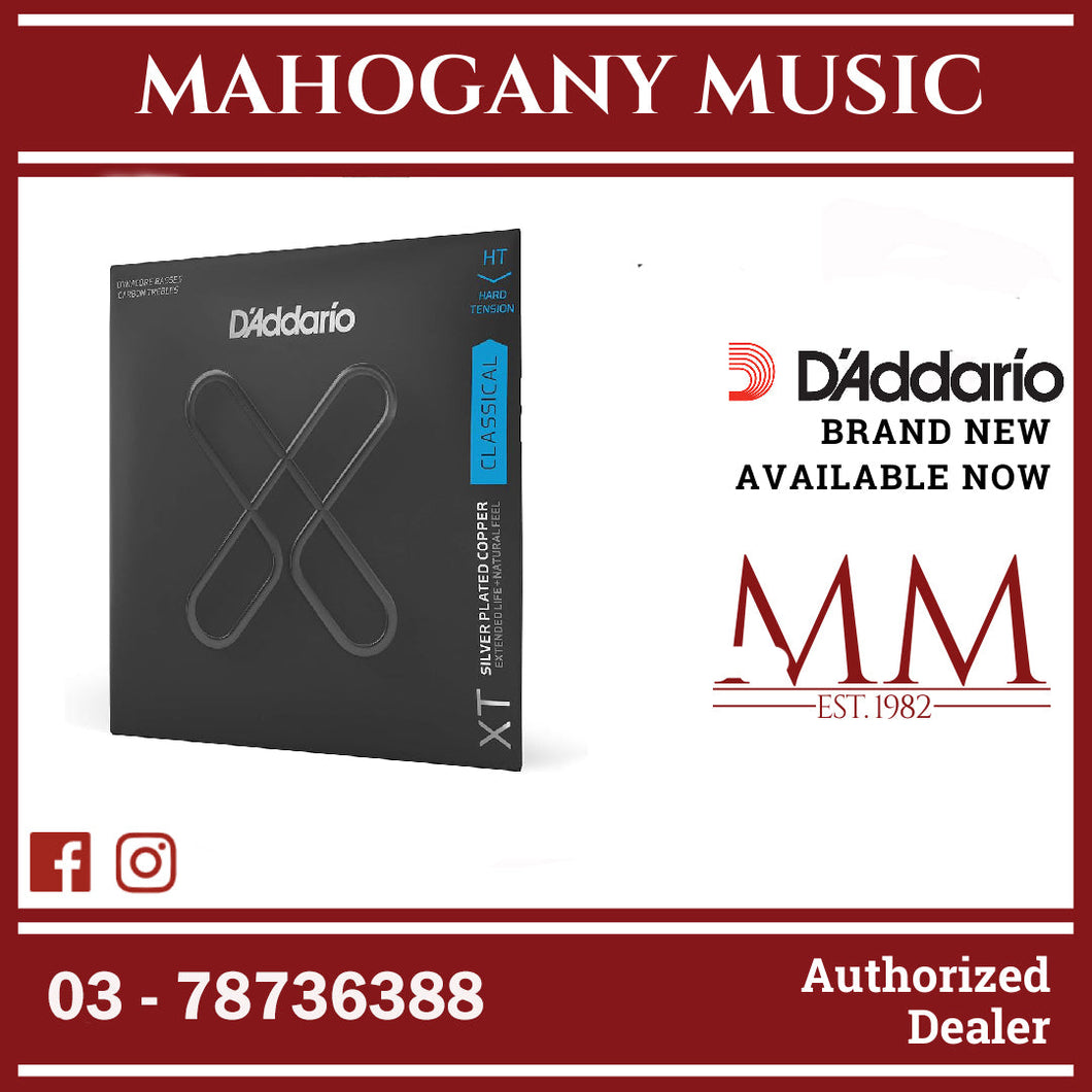 D'Addario XTC46FF  Silver Plated Copper Coated Classical Guitar Strings, Hard Tension