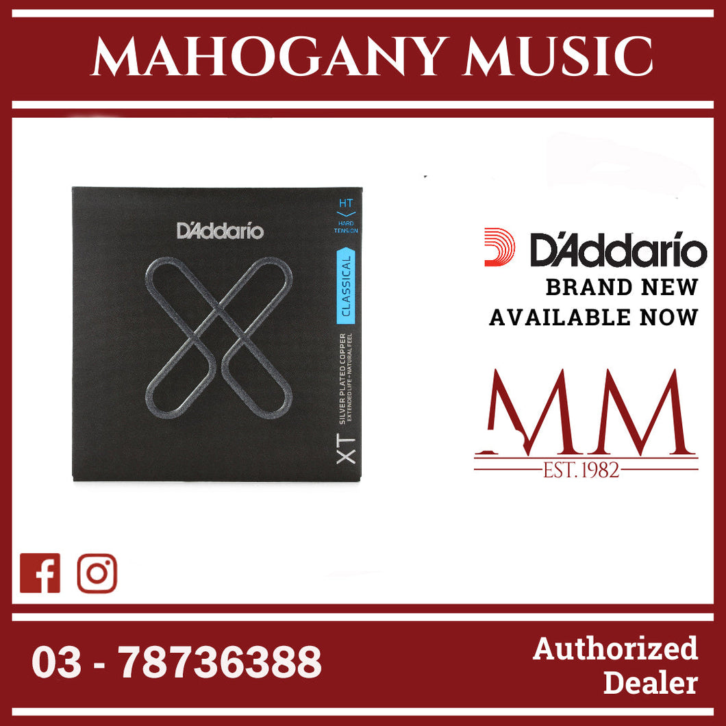 D'Addario XTC46 XT Silver Plated Copper Coated Classical Guitar Strings, Hard Tension