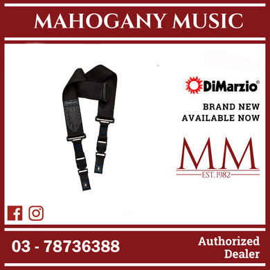 DiMarzio DD2200JPBKBL Cliplock Guitar Strap, Black Nylon, Blue Stitching