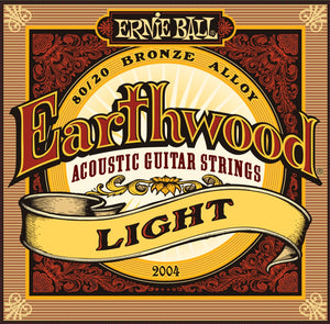 Ernie Ball P02004 Earthwood 80/20 Bronze Acoustic Guitar Strings, Light, 11-52 Gauge