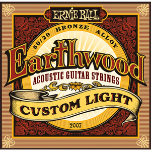 Ernie Ball P02007 Earthwood 80/20 Bronze Acoustic Guitar Strings, Custom Light, 11.5-54 Gauge