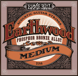Ernie Ball P02144 Earthwood Phosophor Bronze Acoustic Guitar Strings, Medium, 13-56 Gauge