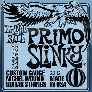 Ernie Ball P02212 Primo Slinky Nickel Wound Electric Guitar Strings, 9.5-44 Gauge