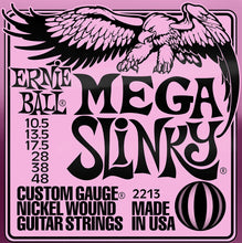 Ernie Ball P02213 Mega Slinky Nickel Wound Electric Guitar Strings, 10.5-48 Gauge