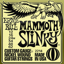 Ernie Ball P02214 Mammoth Slinky Nickel Wound Electric Guitar Strings, 12-62 Gauge