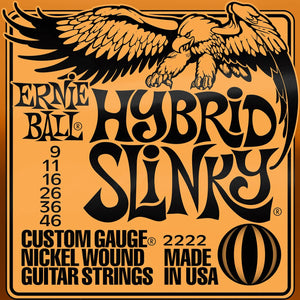 Ernie Ball P02222 Hybrid Slinky Nickel Wound Electric Guitar Strings, 9-46 Gauge