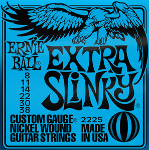 Ernie Ball P02225 Extra Slinky Nickel Wound Electric Guitar Strings, 8-38 Gauge