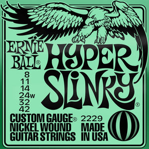 Ernie Ball P02229 Hyper Slinky Nickel Wound Electric Guitar Strings, 8-42 Gauge
