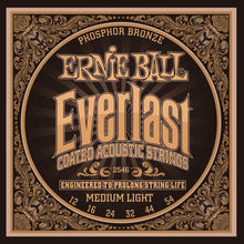 Ernie Ball P02546 Everlast Coated Phosphor Bronze Acoustic Guitar Strings, Medium Light, 12-54 Gauge