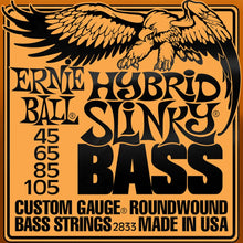 Ernie Ball P02833 Hybrid Slinky Nickel Wound Electric Bass Strings, 45-105 Gauge
