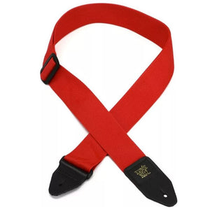 Ernie Ball P04040 Polypro Guitar Strap with Leather Ends, Red