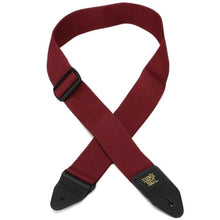 Ernie Ball P04047 Polypro Guitar Strap with Leather Ends, Burgundy