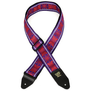 Ernie Ball P05330 Jacquard Guitar Strap, Royal Flush Red