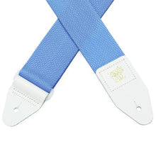 Ernie Ball P05348 Polypro Guitar Strap with Leather Ends, Soft Blue and White