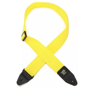 Ernie Ball P05351 Polypro Guitar Strap with Leather Ends, Yellow and Black