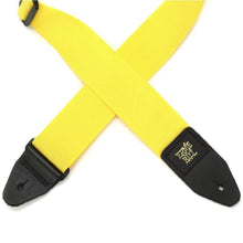 Ernie Ball P05351 Polypro Guitar Strap with Leather Ends, Yellow and Black