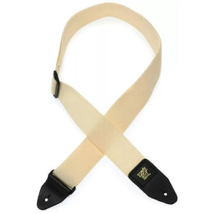 Ernie Ball P05354 Polypro Guitar Strap with Leather Ends, Cream and Black