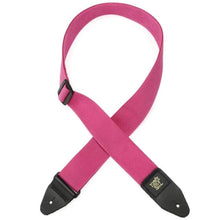 Ernie Ball P05355 Polypro Guitar Strap with Leather Ends, Raspberry and Black