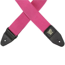 Ernie Ball P05355 Polypro Guitar Strap with Leather Ends, Raspberry and Black