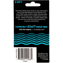 Ernie Ball P05619 Strap Blocks, Blue, 4-Pack