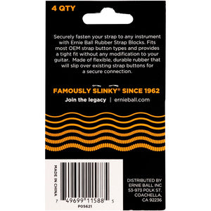 Ernie Ball P05621 Strap Blocks, Orange, 4-Pack