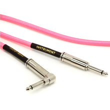 Ernie Ball P06078 Braided Straight to Right Angle Instrument Cable, Neon Pink, 10ft
