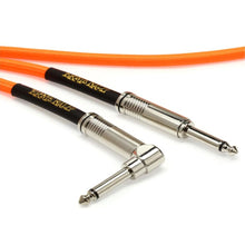 Ernie Ball P06084 Braided Straight to Right Angle Instrument Cable, Neon Orange, 18ft