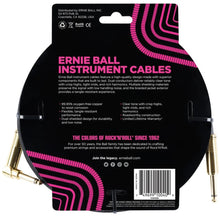 Ernie Ball P06086 Braided Straight to Right Angle Instrument Cable, Black, 18ft