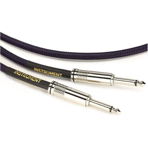 Ernie Ball P06395 Braided Straight to Straight Instrument Cable, Purple Black, 18ft