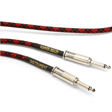 Ernie Ball P06396 Braided Straight to Straight Instrument Cable, Red Black, 18ft