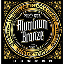 Ernie Ball P02568 Aluminum Bronze Acoustic Guitar Strings, Light, 11-52 Gauge