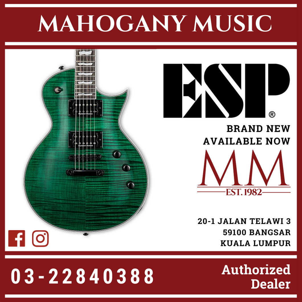 ESP LTD EC-1000 See Thru Green Electric Guitar