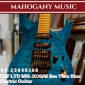 ESP LTD MH-203QM See Thru Blue Electric Guitar