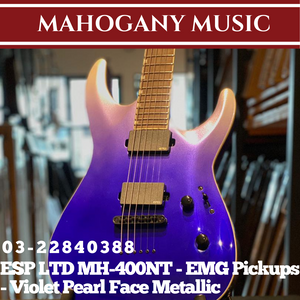 ESP LTD MH-400NT - EMG Pickups - Violet Pearl Face Metallic (MH400NTVLTPFD) Electric Guitar