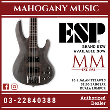 ESP LTD B-204SM 4 String Bass - Spalted Maple Top - See Thru Black Satin Bass Guitar