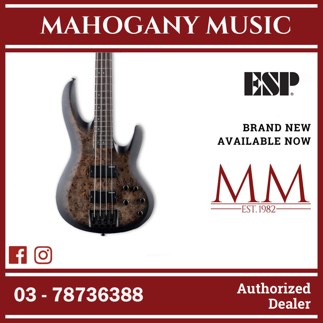 ESP LTD B-5 Ebony Bass Guitar - Charcoal Burst Satin