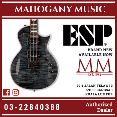 ESP LTD EC-1000 - Seymour Duncan & Evertune - Flame Maple Top - See Thru Black Electric Guitar