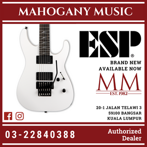 ESP LTD M-1000 Ebony - EMG Pickups & Floyd Rose - Snow White Electric Guitar