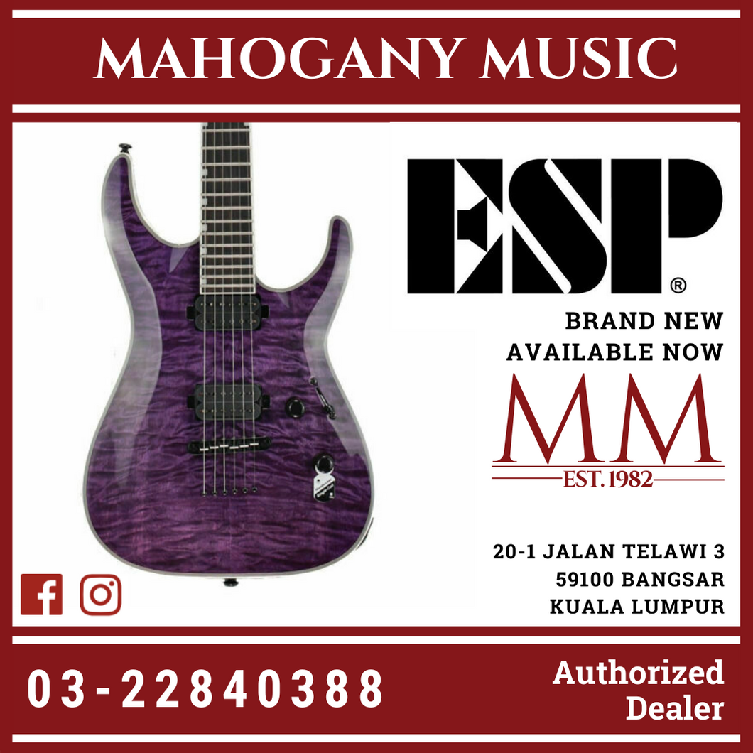 ESP LTD MH-1000NT -Seymour Duncan - Quilted Maple Top - See Thru Purple Electric Guitar